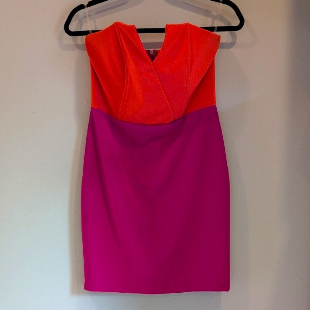 Vintage 2000's Vibrant Orange and Pink Dress